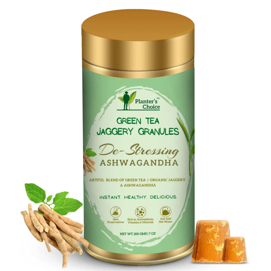 Ashwagandha Green Tea Jaggery Granules, 200 GMS